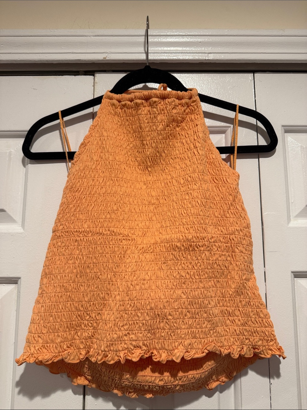 Old Navy Orange Smocked Halter Camisole
